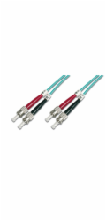 Digitus LWL Patchkabel, Duplex, ST > ST Stecker, Multimode OM3 (türkis, 3 Meter)