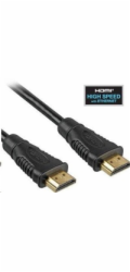 PremiumCord HDMI High Speed + Ethernet kabel, zlacené konektory, 1.5m