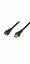 Digitus HDMI High Speed s Ethernetem prodlužovací kabel, typ A, M / F, 5,0 m,  HDMI 1.4, UL, bl, zlacené kontakty