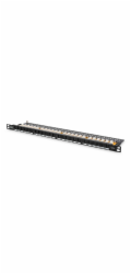Digitus DN-91624U-SL-SH Digitus CAT 6 Patch Panel, nestíněný, 24 portů RJ45 s uzávěrem, 8P8C, LSA, 0,5U, 19 "montáž do stojanu, černá