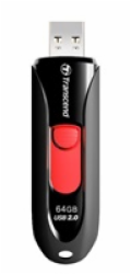 TRANSCEND USB Flash Disk JetFlash®590K, 64GB, USB 2.0, Black (R/W 16/6 MB/s)