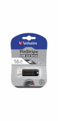VERBATIM Flash Disk PinStripe USB 3.0, 16GB - černá 49316