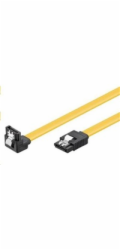 PREMIUMCORD 0,3m SATA 3.0 datový kabel 1.5GBs / 3GBs / 6GBs, kov.západka, 90°