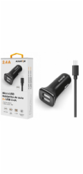 ALIGATOR Nabí. do auta microUSB 2,4A TCH černá
