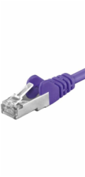 PREMIUMCORD Patch kabel CAT6a S-FTP, RJ45-RJ45, AWG 26/7 1m fialová