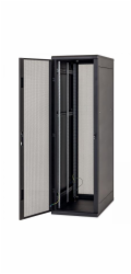 Stojanový rozvaděč 19" 42U (š)800x(h)1000, přední a zadní dveře 80% síto, RAL9005 černý