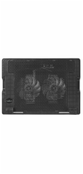 Chladicí podložka Nedis NBCR200BK Chladicí podložka, pod notebook, do 18", ventilátor 140mm, 2x USB, plast/ kov, černá NBCR200BK NEDIS stojan na notebook/ univerzální/ pro notebooky do 18"/ 2x ventilá