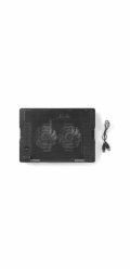 Chladicí podložka Nedis NBCR200BK Chladicí podložka, pod notebook, do 18", ventilátor 140mm, 2x USB, plast/ kov, černá NBCR200BK NEDIS stojan na notebook/ univerzální/ pro notebooky do 18"/ 2x ventilá