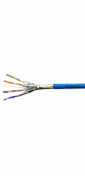 Kabel F/FTP Cat.6a 500 MHz 4x2xAWG23, LS0H modrý, Dca, 500m