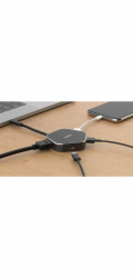 D-Link DUB-M420 4v1 USB-C Hub s HDMI/USB-C nabíjecím portem (černý/stříbrný)