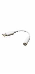 AKASA adaptér USB Type-C na 3.5 mm headphone jack adapter, 10cm, bílá