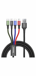 Baseus rychlý nabíjecí/datový kabel 4v1 2* Lightning + USB-C + microUSB 3,5A 1,2m, černá