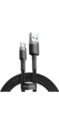 Baseus Cafule kabel USB kabel Odolný nylonový kabel USB / USB-C QC3.0 2A 3M černá šedá (CATKLF-UG1) univerzální