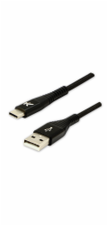 USB kabel Logo USB kabel (2.0), USB A M- USB CM, 2m, 480Mbps, 5V / 3A, černý, Logo, krabice, nylonové opletení, hliníkový kryt konektoru