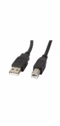 LANBERG USB - A (M) na USB - B (M) 2.0, kabel 0,5m, černý