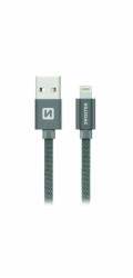 Data kabel SWISSTEN Textile Lightning 1,2 m, šedá