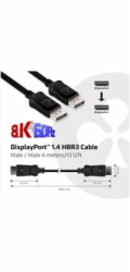 Club3D Kabel certifikovaný DisplayPort 1.4 HBR3, 8K60Hz (M/M), černé koncovky, 4m, 24 AWG