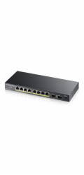 Zyxel GS1100-10HP v2 10-port Desktop Gigabit PoE Switch, 8x gigabit PoE RJ45, 2x SFP, 120W PoE budget