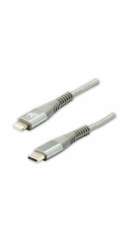 Logo USB USB-C - Lightning kabel 2 m stříbrný