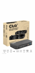 Club3D síťový přepínač - Switch, HDMI KVM Switch - Dual HDMI 4K 60Hz