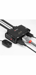 Lindy 2portový kabel KVM přepínač, HDMI 4K60, USB 2.0 a audio (černý)