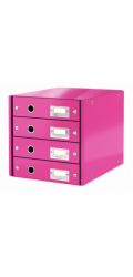 LEITZ Zásuvkový box  Click&Store, 4 zásuvky, růžová