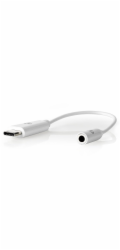 NEDIS USB-C adaptér/ USB-C Zástrčka – 3,5 mm jack zásuvka/ bílý/ box/ 15cm