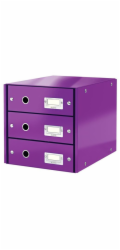 LEITZ Zásuvkový box  Click&Store, 3 zásuvky, purpurová