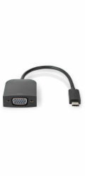 NEDIS kabelový adaptér USB 3.2 Gen 1/ USB-C zástrčka - VGA (D-SUB) zásuvka/ kulatý/ černý/ 20cm