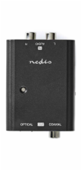 NEDIS převodník stereofonního zvuku na digitální/ 1cestný/ 2x zásuvka RCA (Stereo)/ zásuvka RCA + zásuvka Toslink/ černý