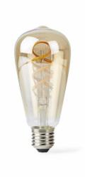 NEDIS Wi-Fi chytrá LED žárovka s vláknem/ E27/ ST64/ 4,9W/ 230V/ 360lm/ teplá až studená bílá/ 1800 - 6500K/ stmívatelná