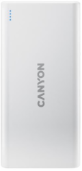 Canyon CNE-CPB1006W powerbanka PB-106W, 10000mAh Li-poly,Input 5V/2A (Micro-USB/USB-C),Output 5V/2.1A (2xUSB-A),bílá