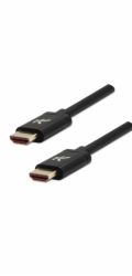Video kabel HDMI M - HDMI M, HDMI 2.1 - Ultra High Speed, 1m, pozlacené konektory, hliníkový kryt, černý, Logo 8K@60Hz, 48Gb/s