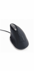 GEMBIRD myš MUS-ERGO-03, Vertikální - Ergonomická, drátová USB, podsvícená, šedá