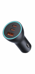 Baseus CGJP010013 Nabíječka do Auta Triple Quick Charger USB/USB-C/USB-C 65W Dark Grey
