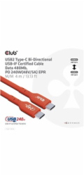 Club3D kabel USB-C, Oboustranný USB-IF Certifikovaný data kabel, PD 240W(48V/5A) EPR M/M 4m