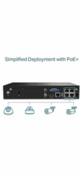 TP-Link VIGI NVR1004H-4P, videorekordér, 4 channels, 4xPoE, 1xSATA, 1x100Mb/s LAN, 2xUSB2.0, 1xHDMI,1xVGA