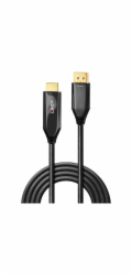 Lindy adaptérový kabel - DisplayPort samec na HDMI samec - 2 m - stíněný - černý - kulatý, podporuje 8K 60 Hz (7680 x 4320)