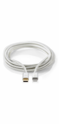 NEDIS PROFIGOLD Lightning/USB 2.0 kabel/ Apple Lightning 8pinový - USB-C zástrčka/ nylon/ stříbrný/ BOX/ 1m