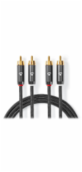 NEDIS PROFIGOLD stereo audio kabel/ 2x RCA zástrčka - 2x RCA zástrčka/ bvlna/ šedý/ BOX/ 2m