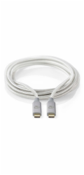 NEDIS PROFIGOLD USB-C/USB 3.2 Gen 2x2 kabel/ USB-C zástrčka - USB-C zástrčka/ nylon/ stříbrný/ BOX/ 2m