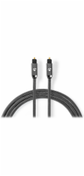 NEDIS PROFIGOLD optický audio kabel/ TosLink zástrčka - TosLink zástrčka/ bavlna/ šedý/ BOX/ 5m