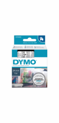 Dymo D1 - Self -Adhesive - Černá na transparentní - Roll (2,4 cm x 7 m)