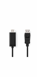 NEDIS kabel DisplayPort - HDMI/ zástrčka DisplayPort - zástrčka HDMI/ černý/ bulk/ 2m