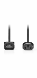 NEDIS napájecí prodlužovací kabel/ konektor IEC-320-C14 - konektor IEC-320-C13/ přímý-přímý/ černý/ bulk/ 3m