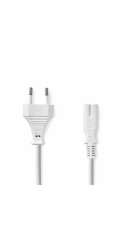 NEDIS napájecí kabel pro adaptéry/ Euro zástrčka - konektor IEC-320-C7/ přímý-přímý/ dvoulinka/ bílý/ bulk/ 5m