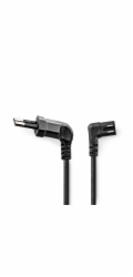 Nedis úhlový 3m PVC černá PCGP11055BK30 NEDIS napájecí kabel pro adaptéry/ Euro zástrčka - konektor IEC-320-C7/ úhlový-úhlový/ dvoulinka/ černý/ bulk/ 3m