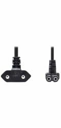 Nedis úhlový 3m PVC černá PCGP11055BK30 NEDIS napájecí kabel pro adaptéry/ Euro zástrčka - konektor IEC-320-C7/ úhlový-úhlový/ dvoulinka/ černý/ bulk/ 3m