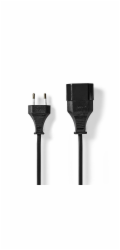 Nedis CEGL11085BK50 NEDIS napájecí kabel pro adaptéry/ Euro zástrčka - Euro zásuvka/ přímý-přímý/ dvoulinka/ černý/ bulk/ 5m