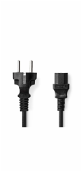 Nedis CEGL10030BK20 NEDIS napájecí kabel 230V/ přípojný 10A/ konektor IEC-320-C13/ přímá zástrčka Schuko/ černý/ bulk/ 2m